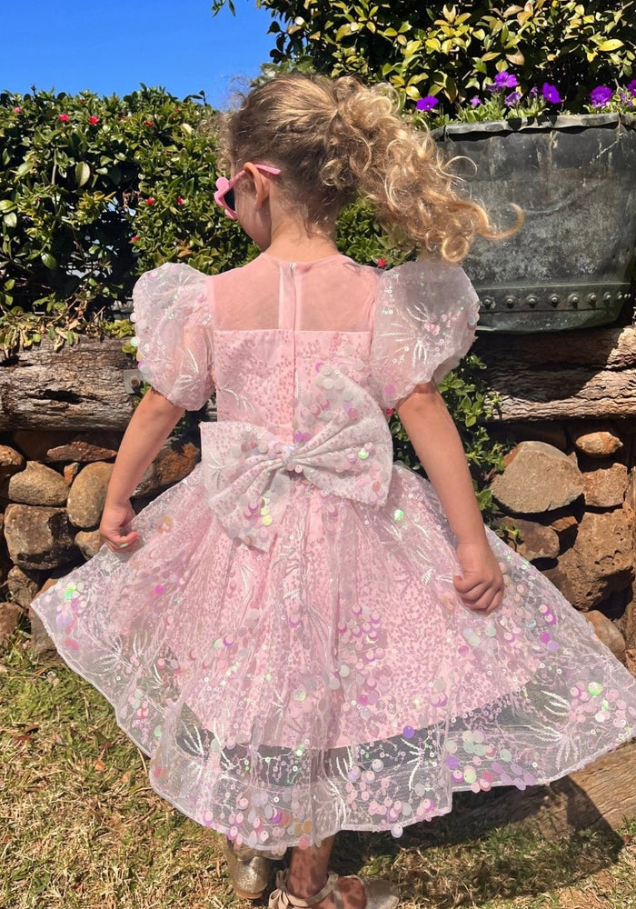 Enchanted Mermaid Sequins Luxe Tulle Dress - Pink (preorder) - Fox Baby & Co