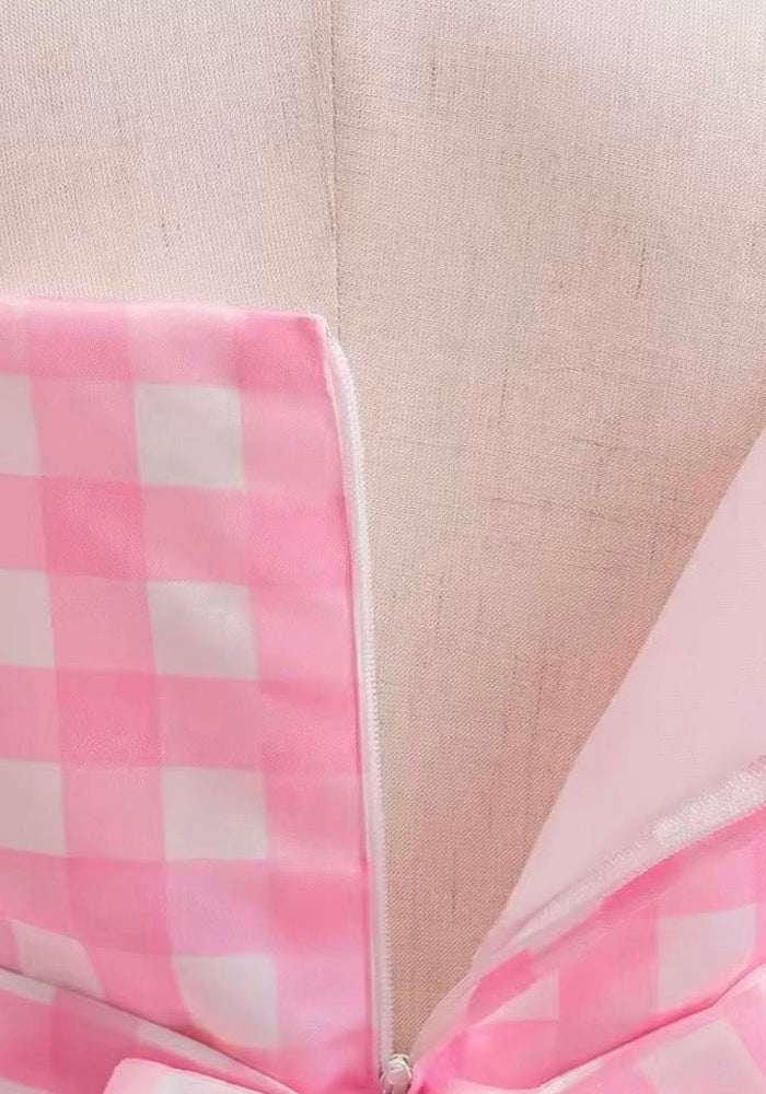 Kid little Girls Pink Gingham Barbie Party Dress - Fox Baby & Co