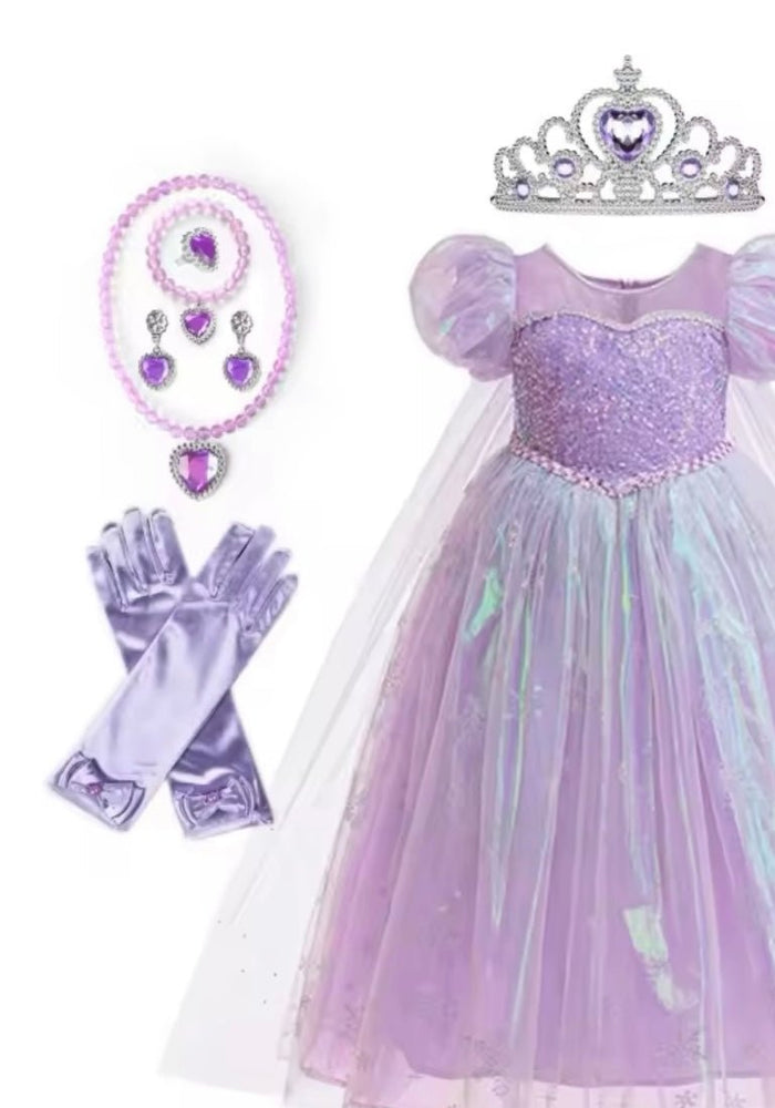 Jasmine Shimmer Princess Party Dress Costume & Jewellery Set - Fox Baby & Co