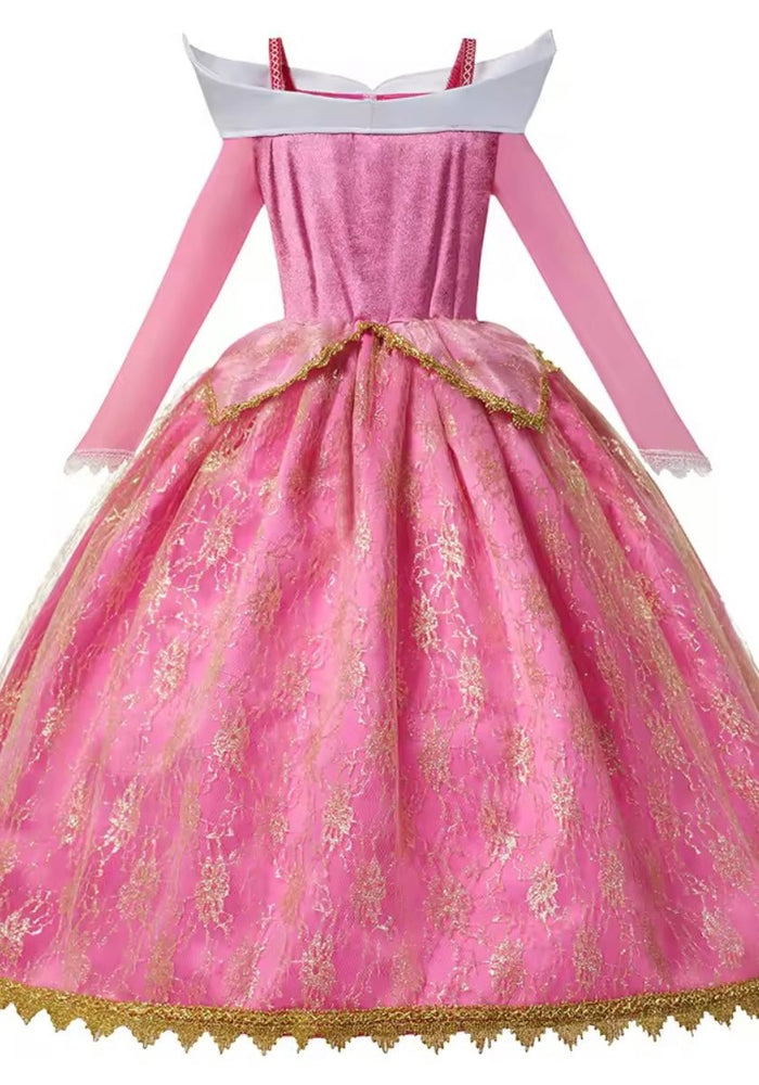 Charming Aurora Pink Princess Long Sleeve Party Dress Costume - Fox Baby & Co
