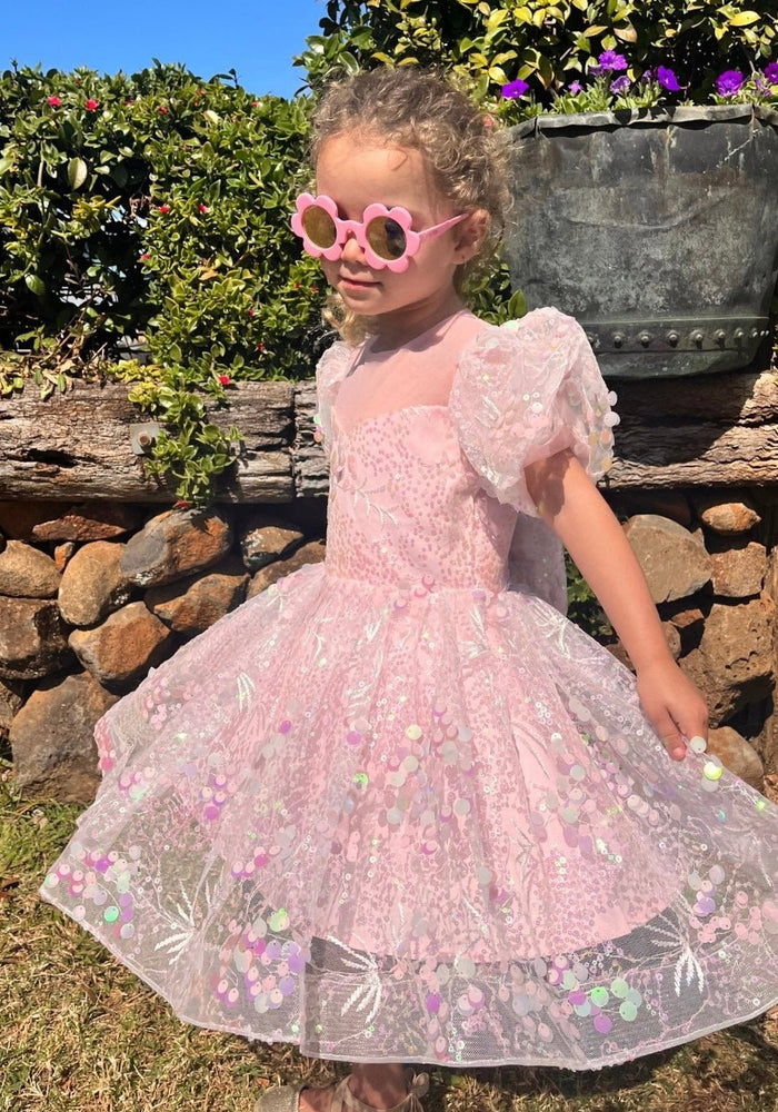 Enchanted Mermaid Sequins Luxe Tulle Dress - Pink (preorder) - Fox Baby & Co