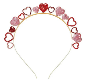 Valentine Love Heart Headband - Pink