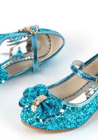Load image into Gallery viewer, Little Girls My First High Heel Bow Princess Birthday Girl Shoe - blue
