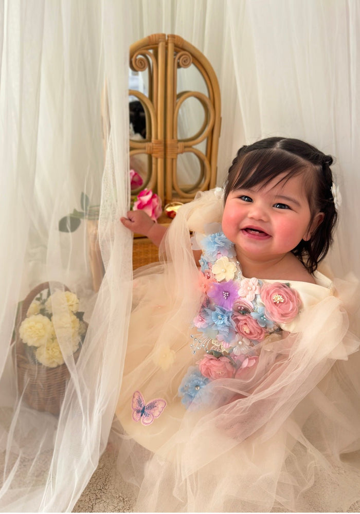 Primrose Butterfly Luxe Little Girls Tulle Dress - Lemon (pre order) - Fox Baby & Co