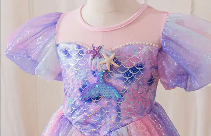Mermaid Pastel Sequins Princess Dress Costume Cosplay - Fox Baby & Co