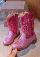Load image into Gallery viewer, Sparkle Princess K - pop Cowgirl Boots – Pink - Fox Baby &amp; Co
