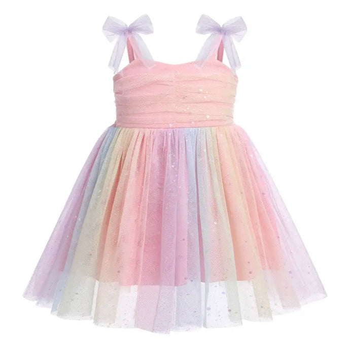 Birthday Tulle Frill Dress - Pastel Rainbow (pre order)
