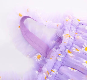 Kids little girl Arabella Daisy Tulle Dress - Purple