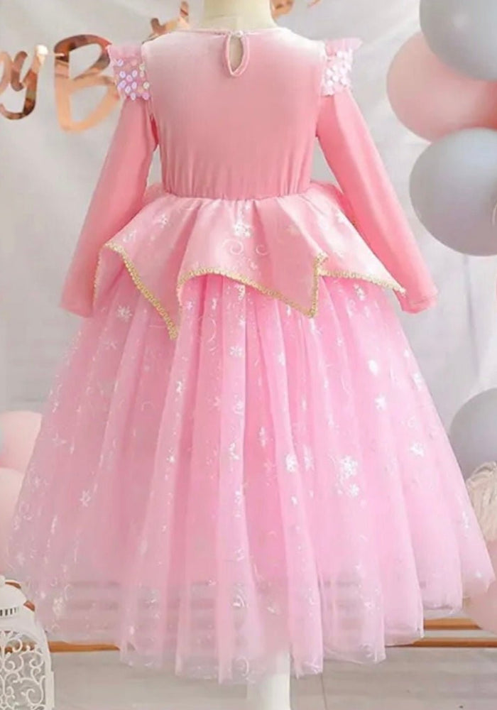 Enchanted Pink Princess Birthday Long Sleeve Party Dress Costume - Fox Baby & Co