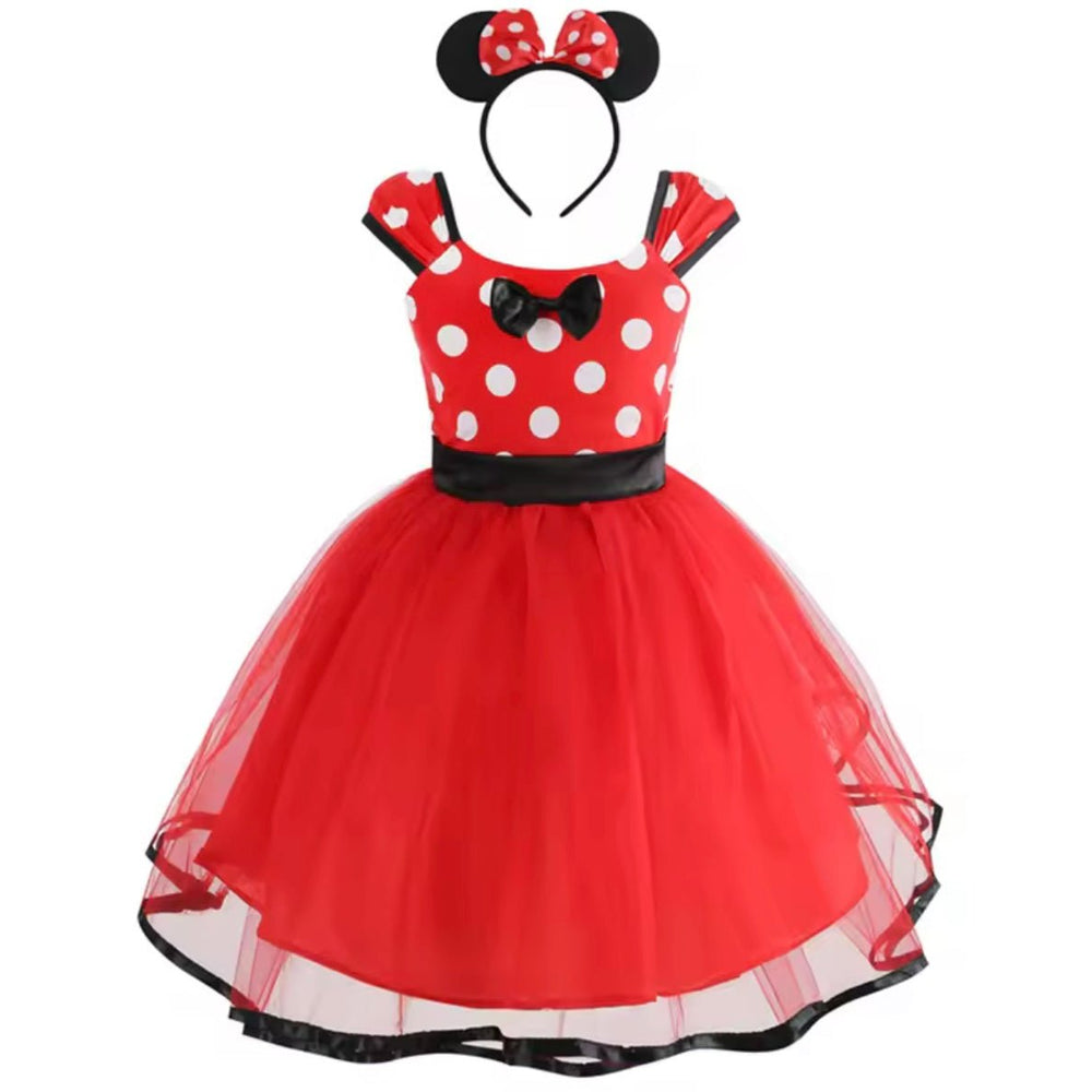 Minnie Luxe Bow Party Tulle Dress & Headband - Red - Fox Baby & Co