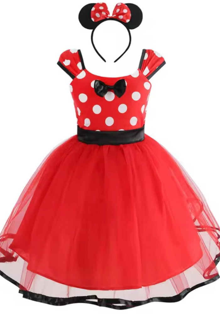 Minnie Luxe Bow Party Tulle Dress & Headband - Red - Fox Baby & Co