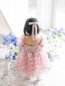 Madelyn Butterfly Luxe Little Girls Tulle Dress - Dusty Rose - Fox Baby & Co