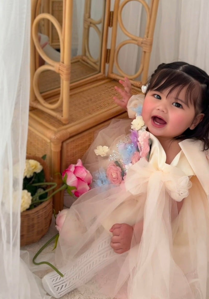 Primrose Butterfly Luxe Little Girls Tulle Dress - Lemon (pre order) - Fox Baby & Co