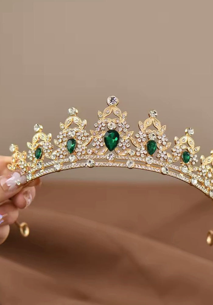 Luxe Tiara Gold Birthday Crown - Green - Fox Baby & Co