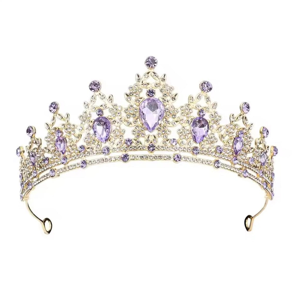 Luxe Tiara Gold Birthday Crown - Purple - Fox Baby & Co
