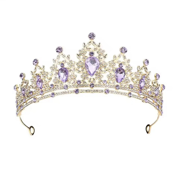 Luxe Tiara Gold Birthday Crown - Purple - Fox Baby & Co