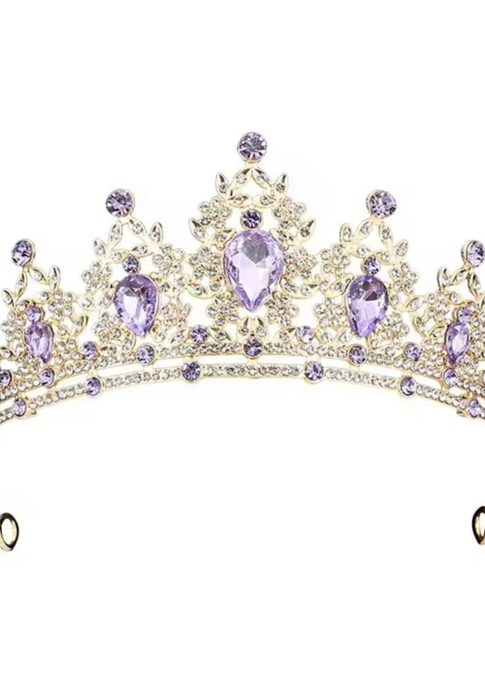 Luxe Tiara Gold Birthday Crown - Purple - Fox Baby & Co