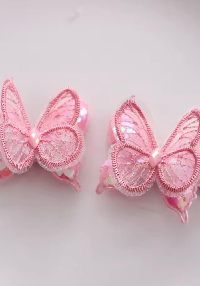 Butterfly Pink Sparkle Clip Set - Fox Baby & Co