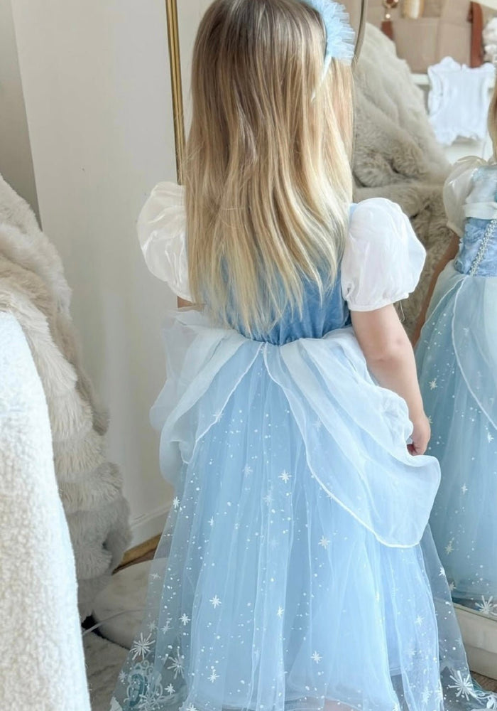 Enchanted Snow Princess Birthday Party Dress Costume with gloves - Fox Baby & Co