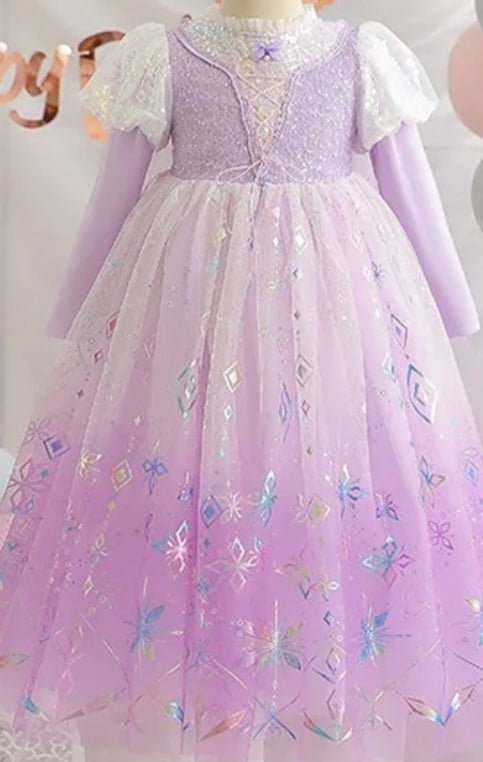 Enchanted Lavender Princess Birthday Long Sleeve Party Dress Costume - Fox Baby & Co