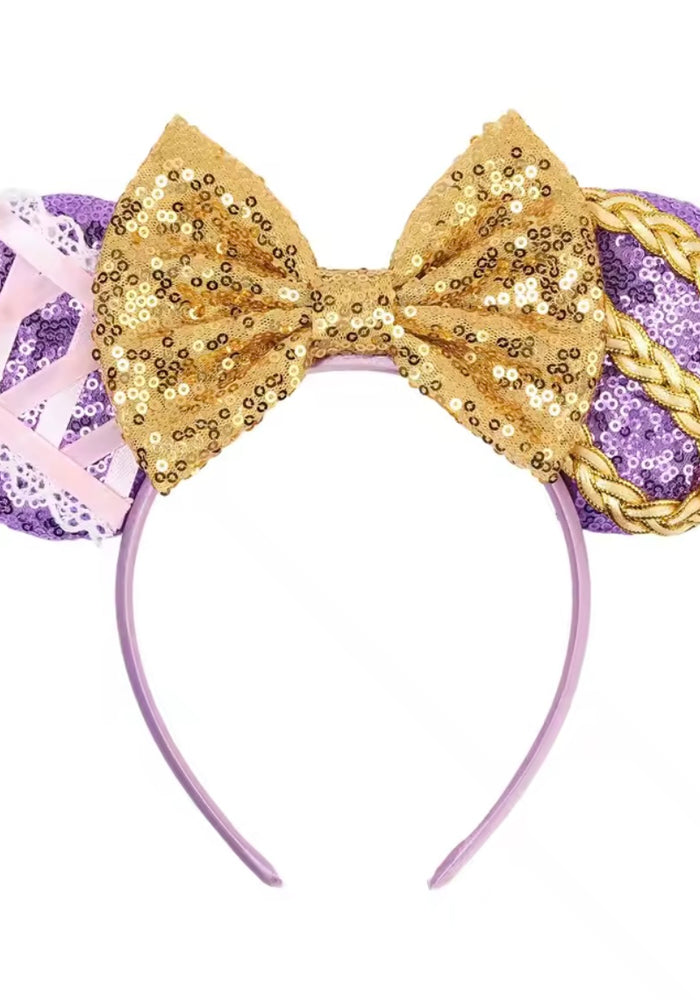 Rapunzel Princess Sequins Bow Ears Headband