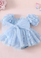 Load image into Gallery viewer, Tea Party Tulle Sparkle Romper – Blue - Fox Baby &amp; Co
