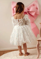 Load image into Gallery viewer, Flowergirl Sparkle Wonderland Long Sleeve Luxe Tulle Dress - White - Fox Baby &amp; Co
