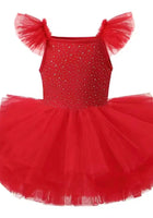 Load image into Gallery viewer, Luxe Ballerina Christmas Sparkle Tulle Tutu Leotard - Red - Fox Baby &amp; Co
