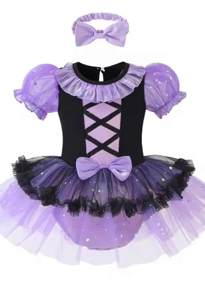 Baby Girls Magical Witch Tutu Tulle Romper with bow