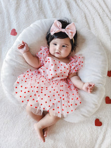 Baby Girls XOXO Tutu Tulle Romper with bow - hearts