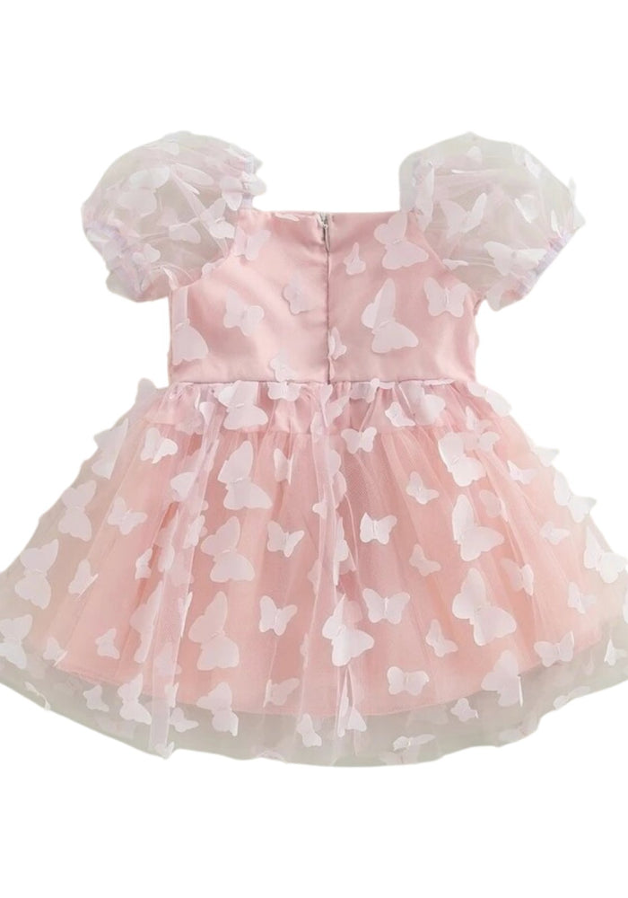 Kids little girls Clara Butterfly Tulle Dress - Baby Pink (Pre order) - Fox Baby & Co