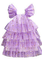 Load image into Gallery viewer, Kids little girls Moonshine Purple Tulle Birthday Dress (Pre order)
