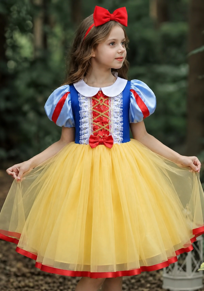 Charming Snow White Princess Birthday Party Dress & Headband