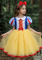 Load image into Gallery viewer, Charming Snow White Princess Birthday Party Dress &amp; Headband
