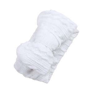 Oversized Textureed Topknot Headband - White