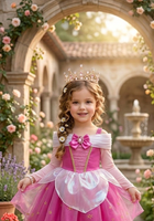 Load image into Gallery viewer, Magical Aurora Pink Princess Long Sleeve Party Dress Costume - Fox Baby &amp; Co
