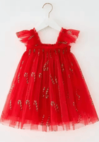 Load image into Gallery viewer, Candy Cane Christmas Little Girls Tulle Dress - Red (pre order) - Fox Baby &amp; Co
