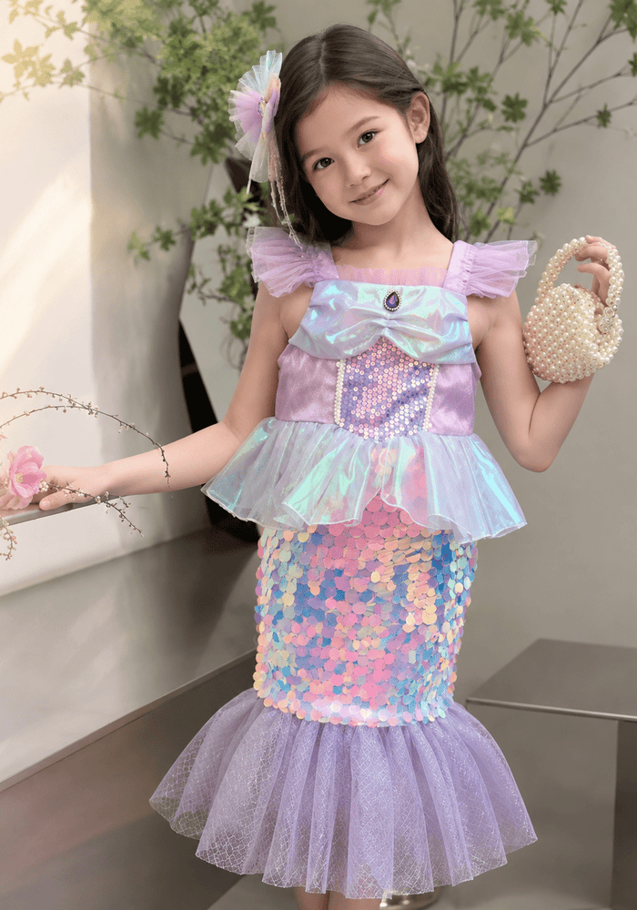 Enchanted Pearl Mermaid Sequins Princess Dress - Fox Baby & Co