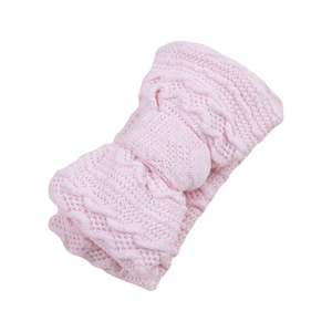 Oversized Textureed Topknot Headband - Baby Pink
