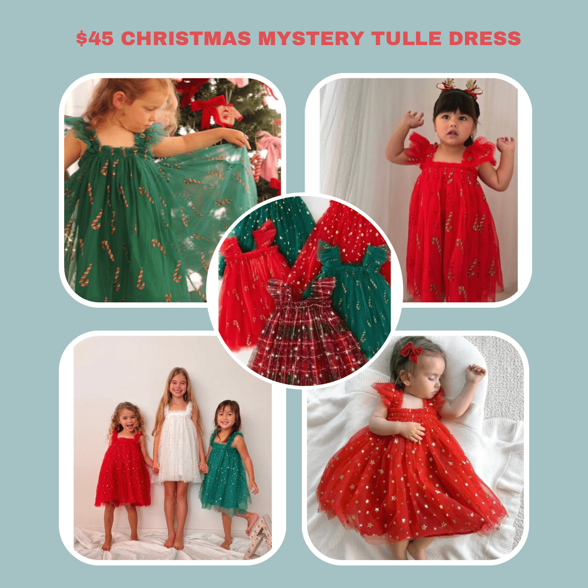 Christmas Mystery Tulle Dress - Limited Stock $45 - Fox Baby & Co