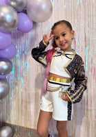 Load image into Gallery viewer, Kids Girls Kpop Style Demon Hunter Mira Zoey Costume Top, Shorts &amp; Jacket 3 Piece - Fox Baby &amp; Co
