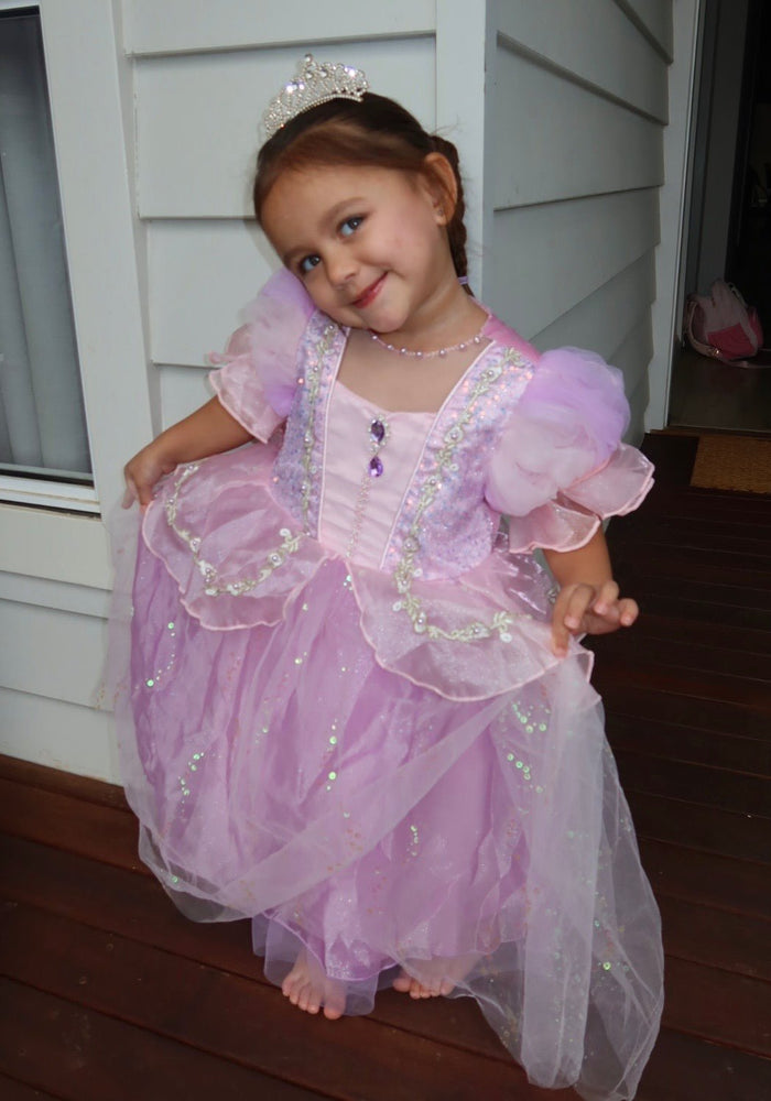 Violet Rapunzel Princess Puff Sleeve Party Dress Costume - Fox Baby & Co