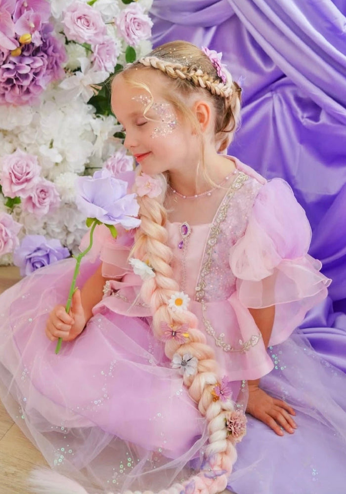 Violet Rapunzel Princess Puff Sleeve Party Dress Costume - Fox Baby & Co