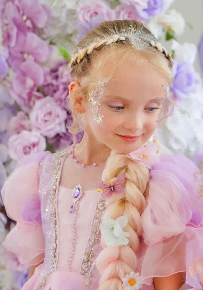 Violet Rapunzel Princess Puff Sleeve Party Dress Costume - Fox Baby & Co