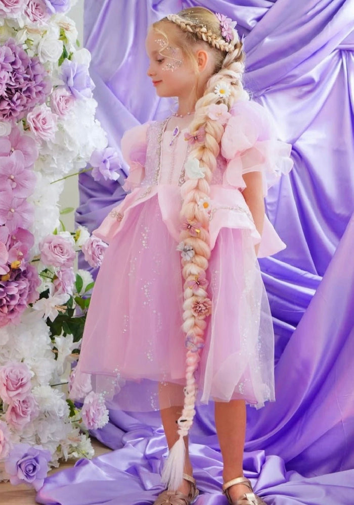 Violet Rapunzel Princess Puff Sleeve Party Dress Costume - Fox Baby & Co