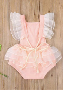 Billie Birthday Romper - Peach (1st or 2nd birthday outfit) - Fox Baby & Co