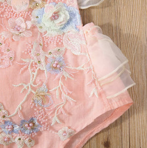 Billie Birthday Romper - Peach (1st or 2nd birthday outfit) - Fox Baby & Co