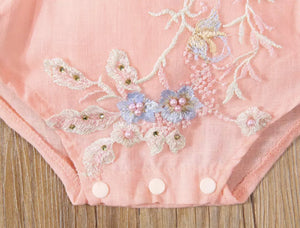 Billie Birthday Romper - Peach (1st or 2nd birthday outfit) - Fox Baby & Co