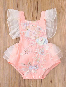 Billie Birthday Romper - Peach (1st or 2nd birthday outfit) - Fox Baby & Co