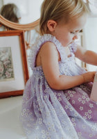 Load image into Gallery viewer, Kids little girls Arabella Daisy Tulle Dress - Lilac - Fox Baby &amp; Co
